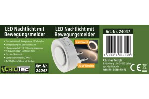 LED Nachtlicht mit Bewegungsmelder 230V Dämmerungssensor Warmweiß