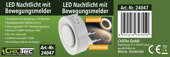 LED Nachtlicht mit Bewegungsmelder 230V Dämmerungssensor Warmweiß