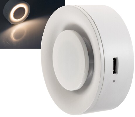 LED Nachtlicht mit Bewegungsmelder Akku Dämmerungssensor 2700k