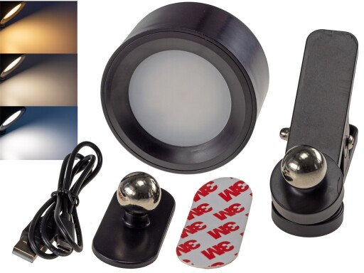 LED Akku Clip-Leuchte CT-AKL3 Dimmbar CCT 3000k-6000k schwarz