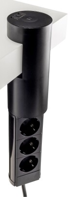 3-fach Tischsteckdose CT-KS 3 USB-A + C 20W PD 3m Kabel Schwarz