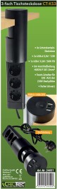 3-fach Tischsteckdose CT-KS 3 USB-A + C 20W PD 3m Kabel Schwarz