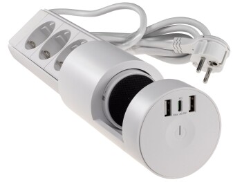 3-fach Tischsteckdose CT-KS 3 USB-A + C 20W PD 3m Kabel Weiß