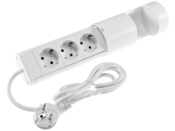 3-fach Tischsteckdose CT-KS 3 USB-A + C 20W PD 3m Kabel Weiß