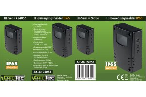 HF-Bewegungsmelder CT-HFB 65 Aufputz IP65 230V 3-Draht 180° Schwarz