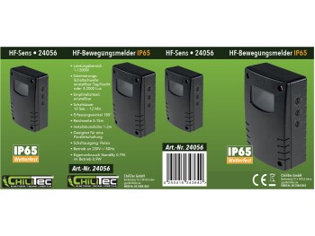 HF-Bewegungsmelder CT-HFB 65 Aufputz IP65 230V 3-Draht 180° Schwarz