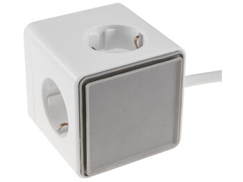 Steckdosen-Würfel mit USB-Ladebuchsen USB-A /USB-C,3-fach 1,5m Kabel weiß