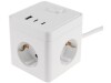 Steckdosen-Würfel mit USB-Ladebuchsen USB-A /USB-C,3-fach 1,5m Kabel weiß