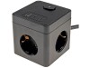 Steckdosen-Würfel mit USB-Ladebuchsen USB-A /USB-C,3-fach 1,5m Kabel schwarz