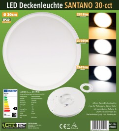 LED Deckenleuchte Santano 30 CCT Ø 30cm 24W CCT 3000/4000/6000k