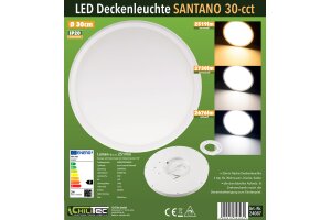 LED Deckenleuchte Santano 30 CCT Ø 30cm 24W CCT 3000/4000/6000k