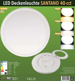 LED Deckenleuchte Santano 40 CCT Ø 40cm 32W CCT 3000/4000/6000k