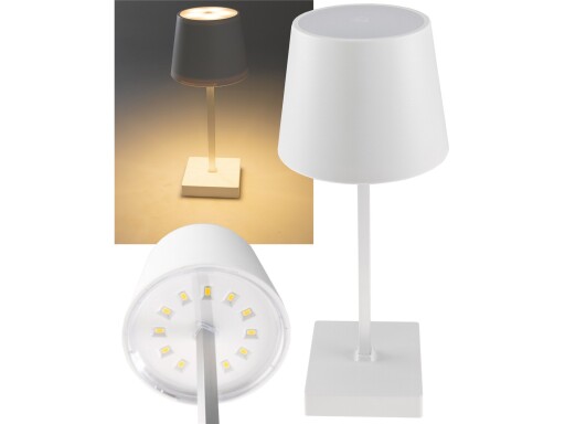 LED Akku Tischleuchte 26cm dimmbar USB-C 160Lumen 1200mAh 3000k Weiß