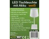 LED Akku Tischleuchte 26cm dimmbar USB-C 160Lumen 1200mAh 3000k Weiß
