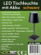 LED Akku Tischleuchte 26cm dimmbar USB-C 160Lumen 1200mAh 3000k schwarz