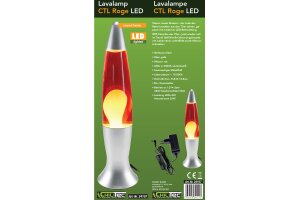 Lavalampe CTL-ROGE LED 40cm Wasser: Rot Wachs: Gelb Body: Silber