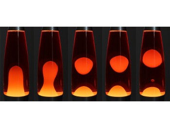 Lavalampe CTL-ROGE LED 40cm Wasser: Rot Wachs: Gelb Body: Silber