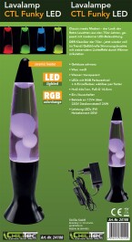 Lavalampe CTL Funky LED 40cm RGB Wasser & Wachs: Klar Body: schwarz