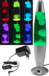 Lavalampe CTL Funky-Si LED 34cm RGB Wasser & Wachs:...