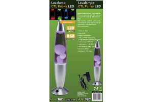 Lavalampe CTL Funky-Si LED 34cm RGB Wasser & Wachs: Klar Body: Silber