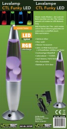 Lavalampe CTL Funky-Si LED 34cm RGB Wasser & Wachs: Klar Body: Silber