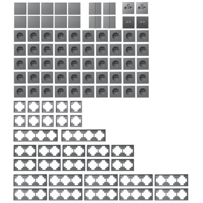 Schalter und Steckdosen Set McPower Shallow Megaset 100-teilig anthrazit