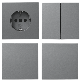 Schalter und Steckdosen Set McPower Shallow Flur 13-teilig anthrazit