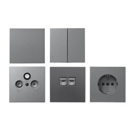 Schalter und Steckdosen Set McPower Shallow Entertain 21-teilig anthrazit