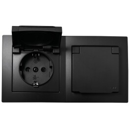 Steckdosen Set McPower Flair Beginner 2S-IP44 matt schwarz