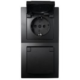 Steckdosen Set McPower Flair Beginner 2S-IP44 matt schwarz