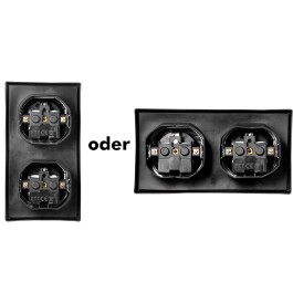 Steckdosen Set McPower Flair Beginner 2S-IP44 matt schwarz