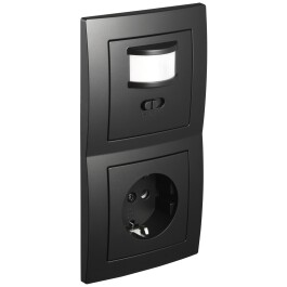 Schalter und Steckdosen Set McPower Flair PIR matt schwarz 3-teilig