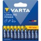 Micro-Batterie VARTA Longlife Power Alkaline 1,5V Typ AAA/LR03,10er-Blister