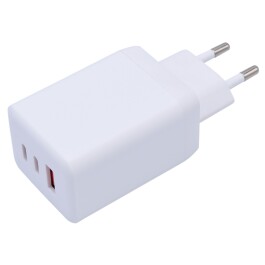 USB GaN Schnellladegerät McPower 65W 2x USB-C PowerDelivery 1x USB-A QC