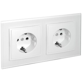 Steckdosen Set McPower Flair Beginner 2S-Style Profi weiß + Glasrahmen Steckanschluss