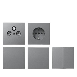 Schalter und Steckdosen Set McPower Shallow Einfamilienhaus 95-tlg. ,anthrazit