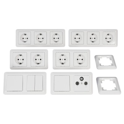 Schalter und Steckdosen Set McPower Cup Komfort 22-teilig weiß