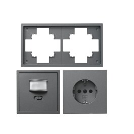 Schalter und Steckdosen Set McPower Shallow PIR anthrazit...