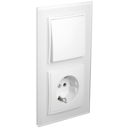 Schalter und Steckdosen Set McPower Flair Tür 2-fach-Style weiß + Glasrahmen