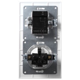 Schalter und Steckdosen Set McPower Flair Tür 2-fach-Style weiß + Glasrahmen