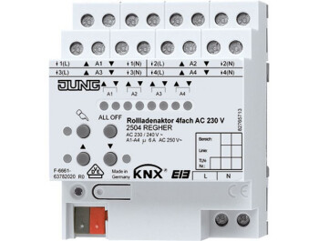 JUNG 2504 REGHER KNX Rollladenaktor 4fach AC 230 V