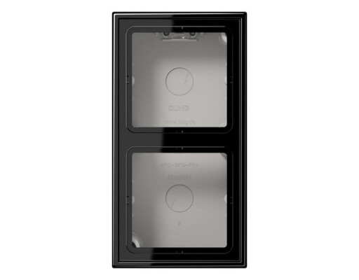 JUNG LS 582 A SW Aufputz-Kappe m. Rahmen 2fach