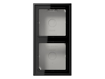 JUNG LS 582 A SW Aufputz-Kappe m. Rahmen 2fach