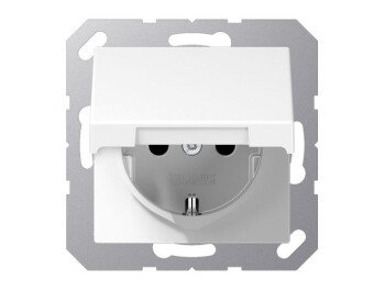 JUNG A 1520 BFKL WW SCHUKO-Steckdose mit Klappdeckel