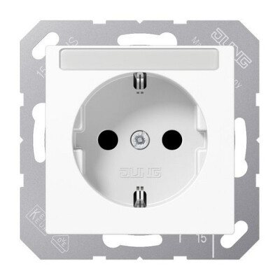 JUNG A 1520 BFKINA WW SCHUKO Steckdose mit Schriftfeld 6x46mm