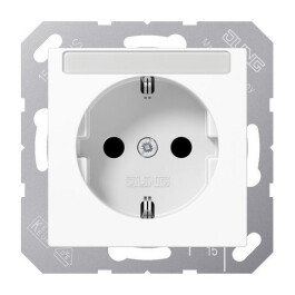 JUNG A 1520 BFKINA WW SCHUKO Steckdose mit Schriftfeld...