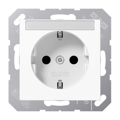 JUNG A 1520 BFNA WW SCHUKO Steckdose mit Schriftfeld 6x46mm