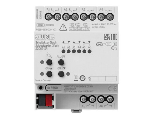 JUNG 23006 1S R KNX Schaltaktor 6fach KNX Jalousieaktor