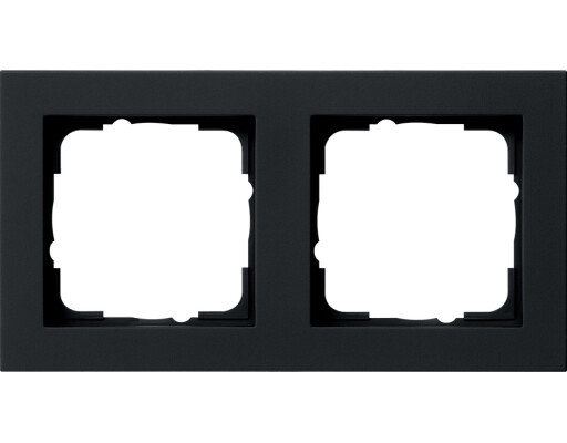 GIRA Abdeckrahmen 2-fach Gira E2 Schwarz m