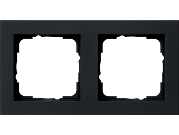 GIRA Abdeckrahmen 2-fach Gira E2 Schwarz m
